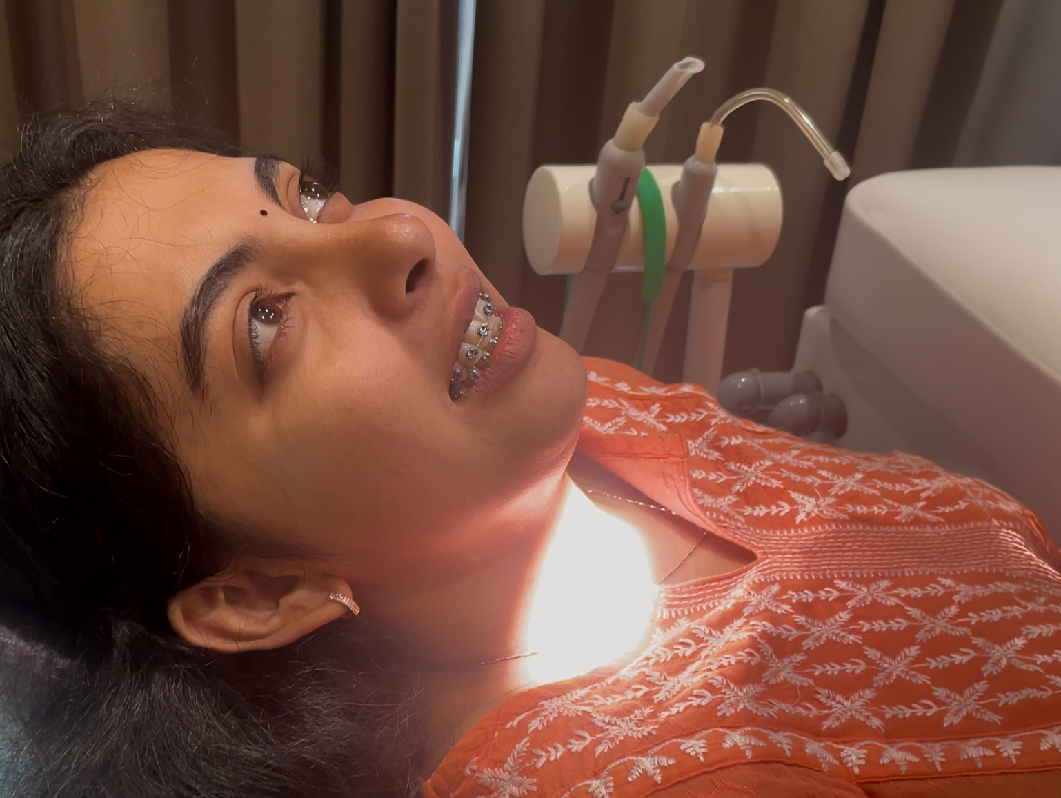 lady with dental braces